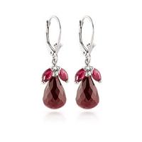 Ruby Snowdrop Earrings 18.6ctw in 9ct White Gold