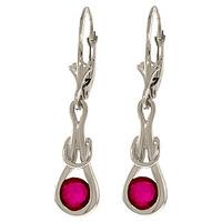 Ruby San Francisco Drop Earrings 1.3ctw in 9ct White Gold