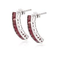 Ruby Channel Set Stud Earrings 5.0ctw in 9ct White Gold