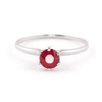 Ruby Crown Solitaire Ring 0.65ct in 9ct White Gold