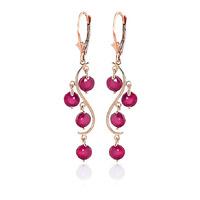 ruby dream catcher drop earrings 40ctw in 9ct rose gold