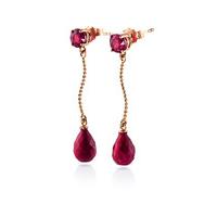 Ruby Lure Drop Earrings 7.9ctw in 9ct Rose Gold