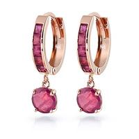 Ruby Huggie Earrings 3.3ctw in 9ct Rose Gold