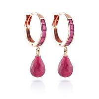 Ruby Droplet Huggie Earrings 7.8ctw in 9ct Rose Gold