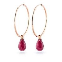 Ruby Briolette Earrings 6.6ctw in 9ct Rose Gold