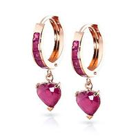 Ruby Huggie Earrings 0.85ctw in 9ct Rose Gold