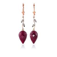 Ruby and Diamond Drop Earrings 26.1ctw in 9ct Rose Gold