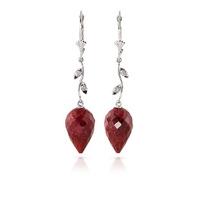 Ruby and Diamond Drop Earrings 26.1ctw in 9ct White Gold