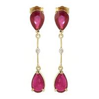 Ruby and Diamond Drop Earrings 7.0ctw in 9ct Gold