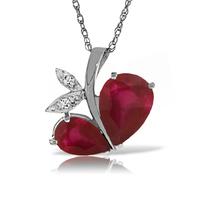 Ruby and Diamond Eternal Pendant Necklace 5.3ctw in 9ct White Gold