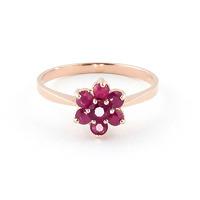 ruby wildflower cluster ring 066ctw in 9ct rose gold