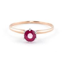 Ruby Crown Solitaire Ring 0.65ct in 9ct Rose Gold