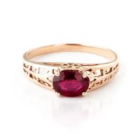 Ruby Catalan Filigree Ring 1.15ct in 9ct Rose Gold