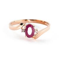 Ruby and Diamond Embrace Ring 0.45ct in 9ct Rose Gold