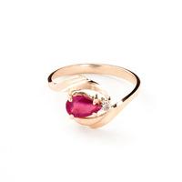 Ruby and Diamond Flare Ring 0.5ct in 9ct Rose Gold