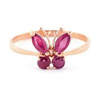 Ruby Butterfly Ring 0.6ctw in 9ct Rose Gold