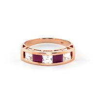 ruby and white topaz ring 235ctw in 9ct rose gold