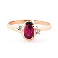 Ruby and Diamond Meridian Ring 0.5ct in 9ct Rose Gold