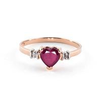 ruby and diamond ring 10ct in 9ct rose gold