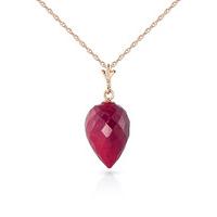 Ruby Briolette Pendant Necklace 13.0ct in 9ct Rose Gold