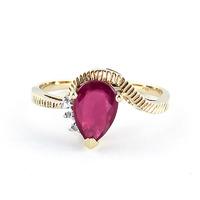 Ruby and Diamond Belle Ring 1.5ct in 9ct Gold