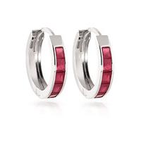 Ruby Huggie Earrings 1.3ctw in 9ct White Gold