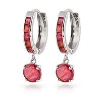 Ruby Huggie Earrings 3.3ctw in 9ct White Gold