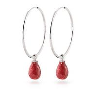 Ruby Briolette Earrings 6.6ctw in 9ct White Gold