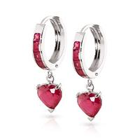 Ruby Huggie Earrings 0.85ctw in 9ct White Gold