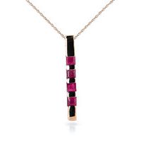 Ruby Bar Pendant Necklace 0.35ctw in 9ct Rose Gold