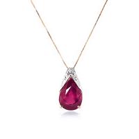 Ruby Snowcap Pendant Necklace 5.0ct in 9ct Rose Gold