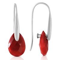 Ruby Briolette Drop Earrings 8.0ctw in 9ct White Gold