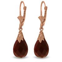 Ruby Briolette Drop Earrings 8.0ctw in 9ct Rose Gold