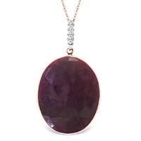 Ruby and Diamond Pendant Necklace 19.5ct in 9ct Rose Gold