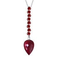 Ruby Briolette Pendant Necklace 14.55ctw in 9ct White Gold