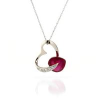 Ruby and Diamond Pendant Necklace 4.3ct in 9ct White Gold