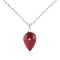 Ruby and Diamond Pendant Necklace 13.0ct in 9ct White Gold