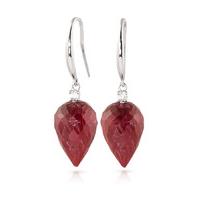 Ruby and Diamond Drop Earrings 26.1ctw in 9ct White Gold