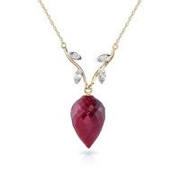 Ruby and Diamond Pendant Necklace 13.0ct in 9ct Gold