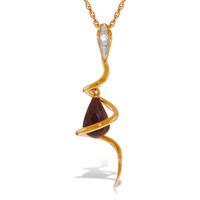 Ruby and Diamond Serpent Pendant Necklace 3.3ct in 9ct Rose Gold