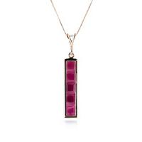 Ruby Channel Set Pendant Necklace 2.5ctw in 9ct Rose Gold