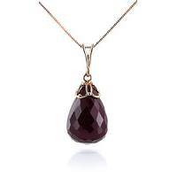 Ruby Tiara Briolette Pendant Necklace 14.8ct in 9ct Rose Gold