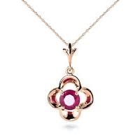 Ruby Corona Pendant Necklace 0.55ct in 9ct Rose Gold