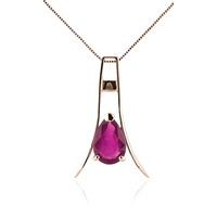 Ruby Eiffel Pendant Necklace 1.5ct in 9ct Rose Gold