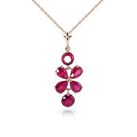 Ruby Blossom Pendant Necklace 3.15ctw in 9ct Rose Gold