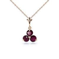 Ruby Trinity Pendant Necklace 0.75ctw in 9ct Rose Gold