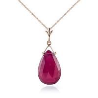 Ruby Droplet Briolette Pendant Necklace 8.0ct in 9ct Rose Gold