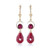 Ruby Briolette Drop Earrings 18.6ctw in 9ct Gold