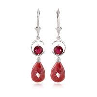 Ruby Briolette Drop Earrings 18.6ctw in 9ct White Gold