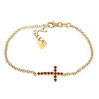 Ruby Adjustable Cross Bracelet 0.3ct in 9ct Gold
